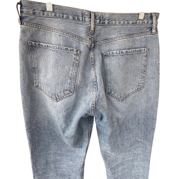 AGOLDE High Rise Straight Crop Jeans Size 30x26 Light Wash Button Fly Organic - Picture 4 of 10